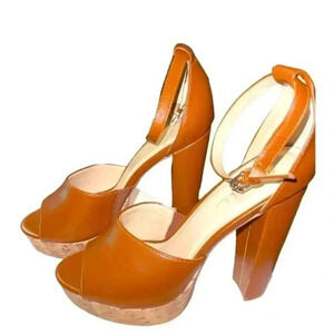 Nicole Miller Leather Platform Block Heel